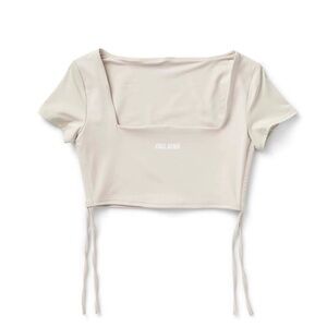NWT Full Send | Beige Square Neck Active Crop Top | Size M